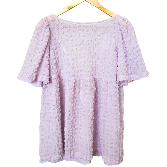 Urban Outfitters Bell Sleeved Waffle Boho Flowy Lavender Lilac TunicTop M - Picture 1 of 7